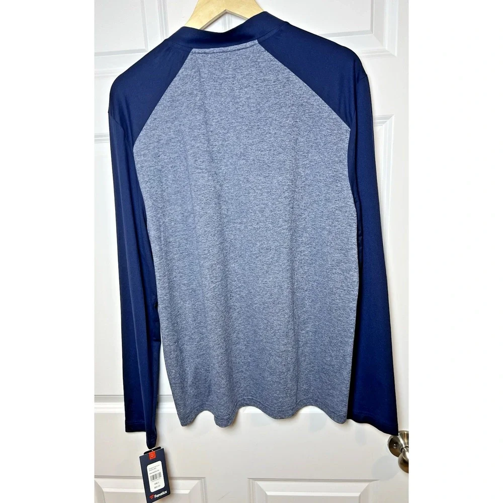 NWT Fanatics Patriots 1/4 Zip Pullover Men's L NFL Team Apparel Blue 88/12